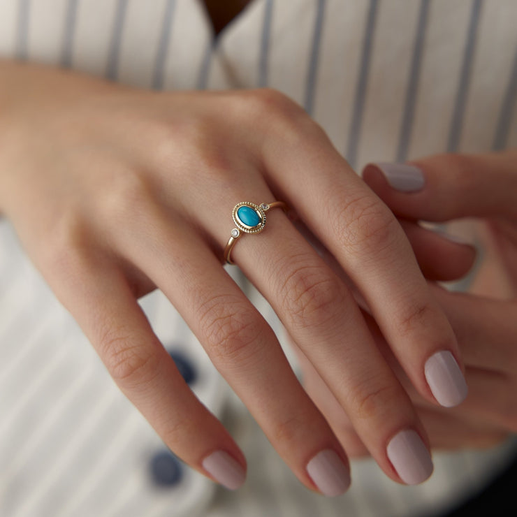 Turquoise Twist Ring