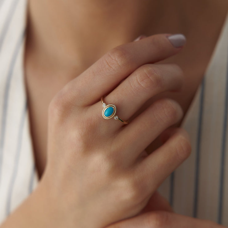 Turquoise Twist Ring
