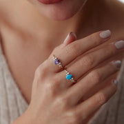 14k Gold Teardrop Turquoise Stone Ring