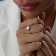 14k Gold Circle Opal Dora Ring