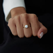 14k Gold Circle Opal Dora Ring