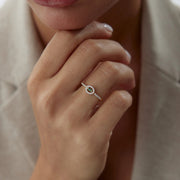 14k Gold Light Green Luna Ring