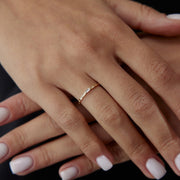14k Gold Crystal Baguette Tattoo Ring