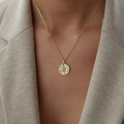 14k Gold Scorpio Zodiac Necklace - Solid 14k Gold Necklace