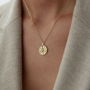 14k Gold Scorpio Zodiac Necklace - Solid 14k Gold Necklace