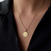 14k Gold Scorpio Zodiac Necklace - Solid 14k Gold Necklace