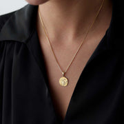 14k Gold Scorpio Zodiac Necklace - Solid 14k Gold Necklace