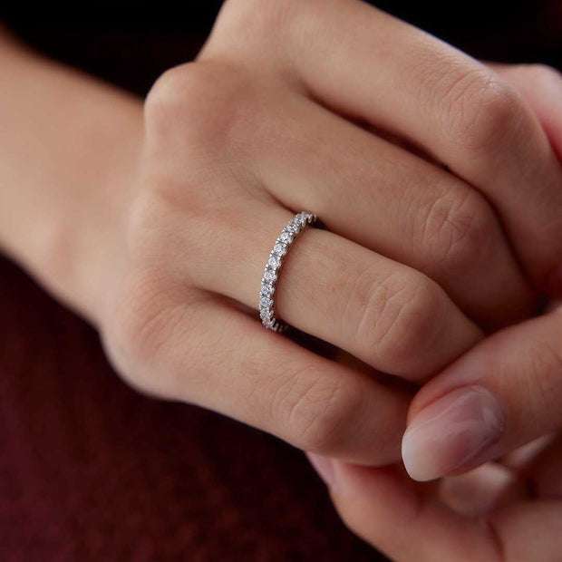 14K Gold Eternity Band Ring - Solid 14k Gold Ring
