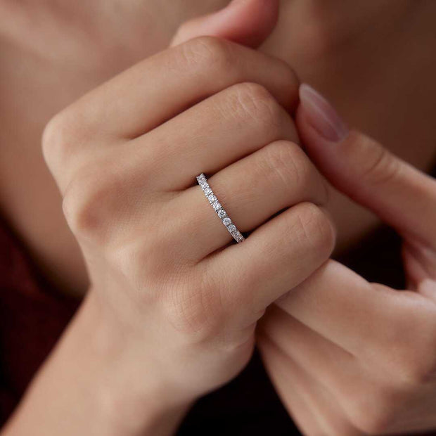 14K Gold Eternity Band Ring - Solid 14k Gold Ring