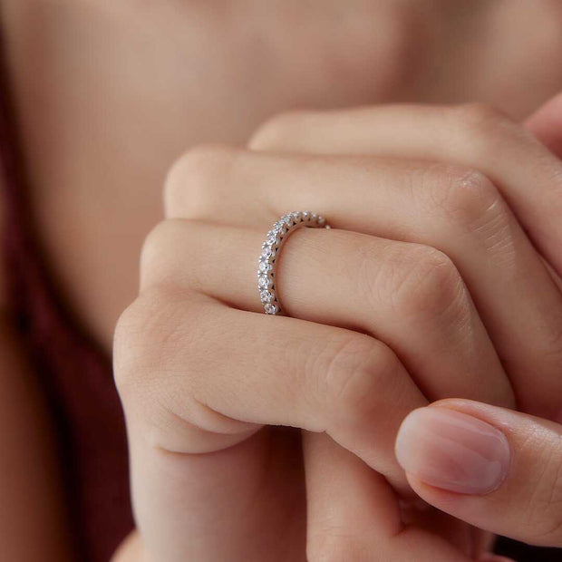 14K Gold Eternity Band Ring - Solid 14k Gold Ring