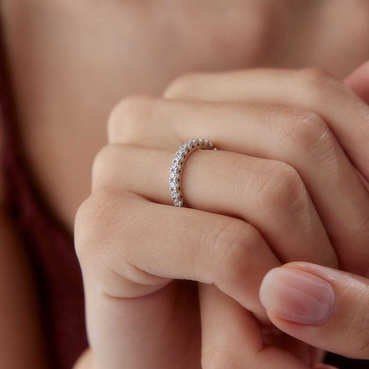 14K Gold Eternity Band Ring - Solid 14k Gold Ring