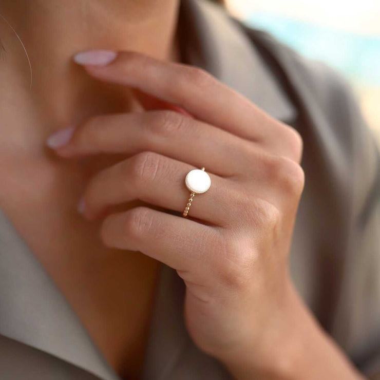 Mirror Ring - Solid 14k Gold Ring