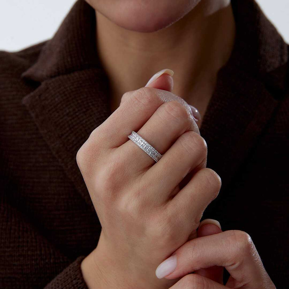 14K Gold Eternity Band Ring - Solid 14k Gold Ring