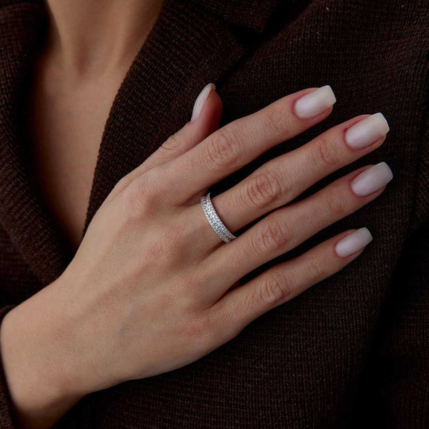 14K Gold Eternity Band Ring - Solid 14k Gold Ring