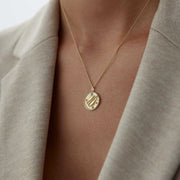 14k Gold Pisces Necklace - Solid 14k Gold Necklace
