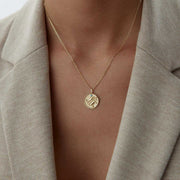 14k Gold Pisces Necklace - Solid 14k Gold Necklace