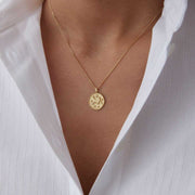 14k Gold Virgo Necklace - Solid 14k Gold Necklace