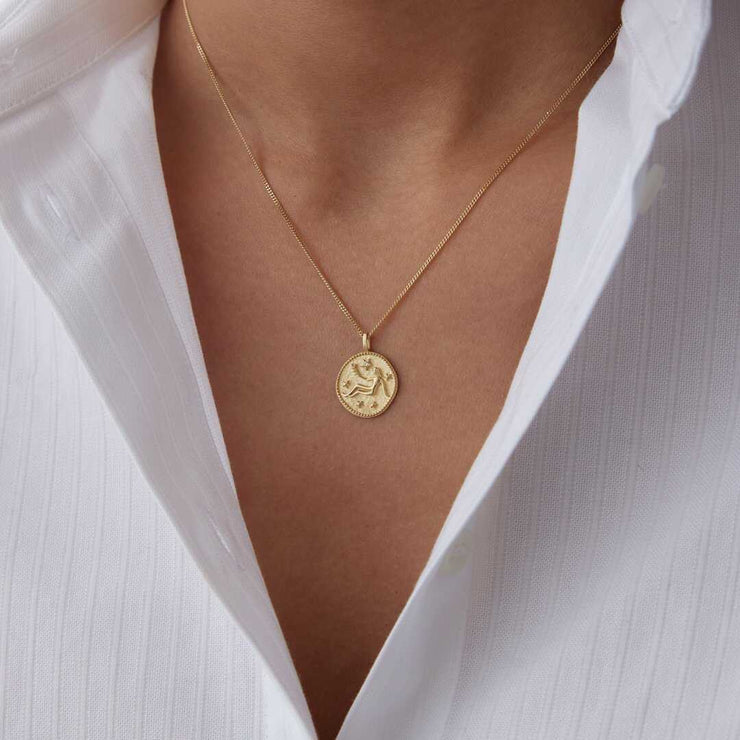 14k Gold Virgo Necklace - Solid 14k Gold Necklace
