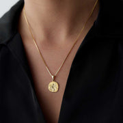 14k Gold Virgo Zodiac Necklace - Solid 14k Gold Necklace