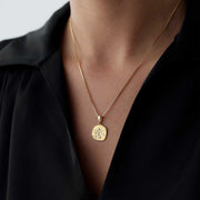 14k Gold Virgo Zodiac Necklace - Solid 14k Gold Necklace