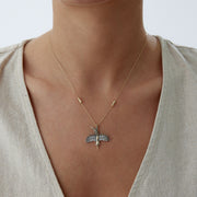 14k Gold Black Phoenix Necklace - Solid 14k Gold Necklace