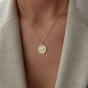 14k Gold Taurus Necklace - Solid 14k Gold Necklace