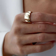 14k Gold Croissant Ring - Solid 14k Gold Ring