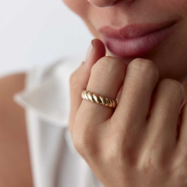 Croissant Ring 14k Gold - Solid 14k Gold Ring