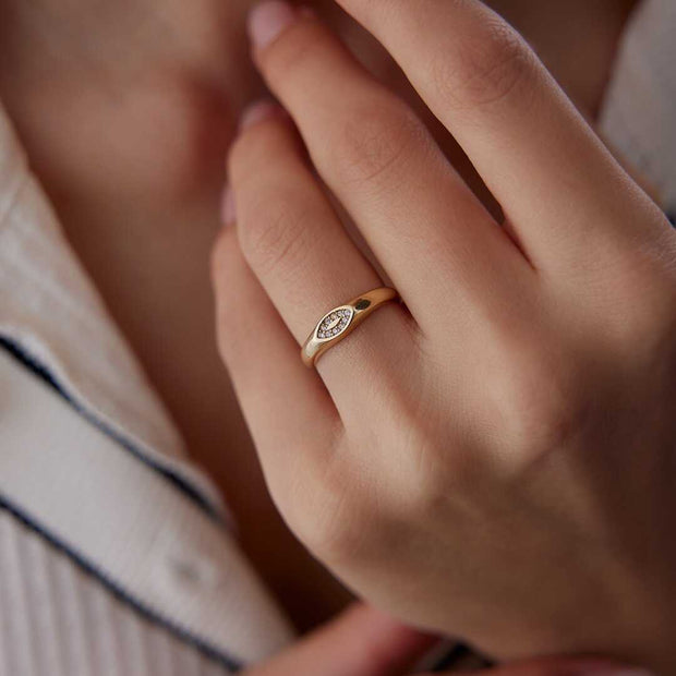 Domed Ring - Solid 14k Gold Ring