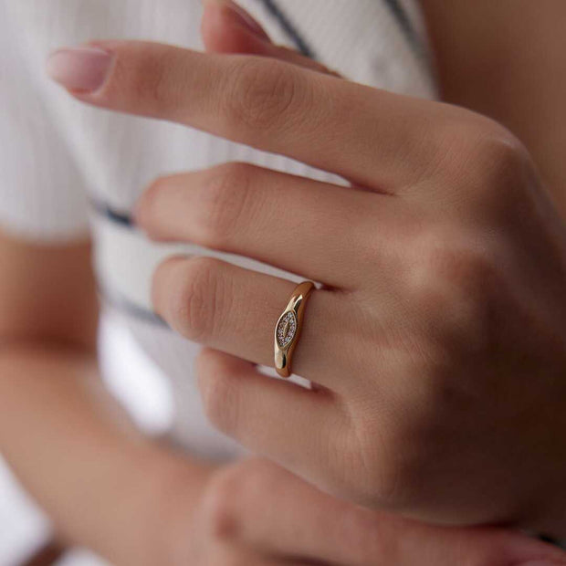 Domed Ring - Solid 14k Gold Ring