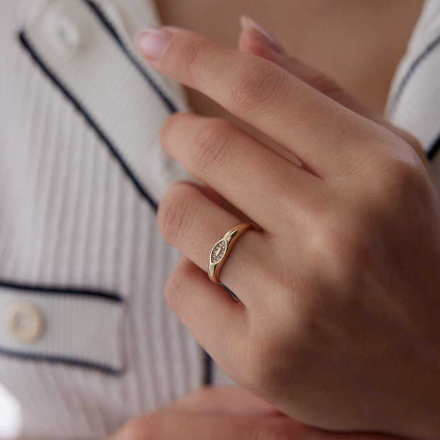 Domed Ring - Solid 14k Gold Ring