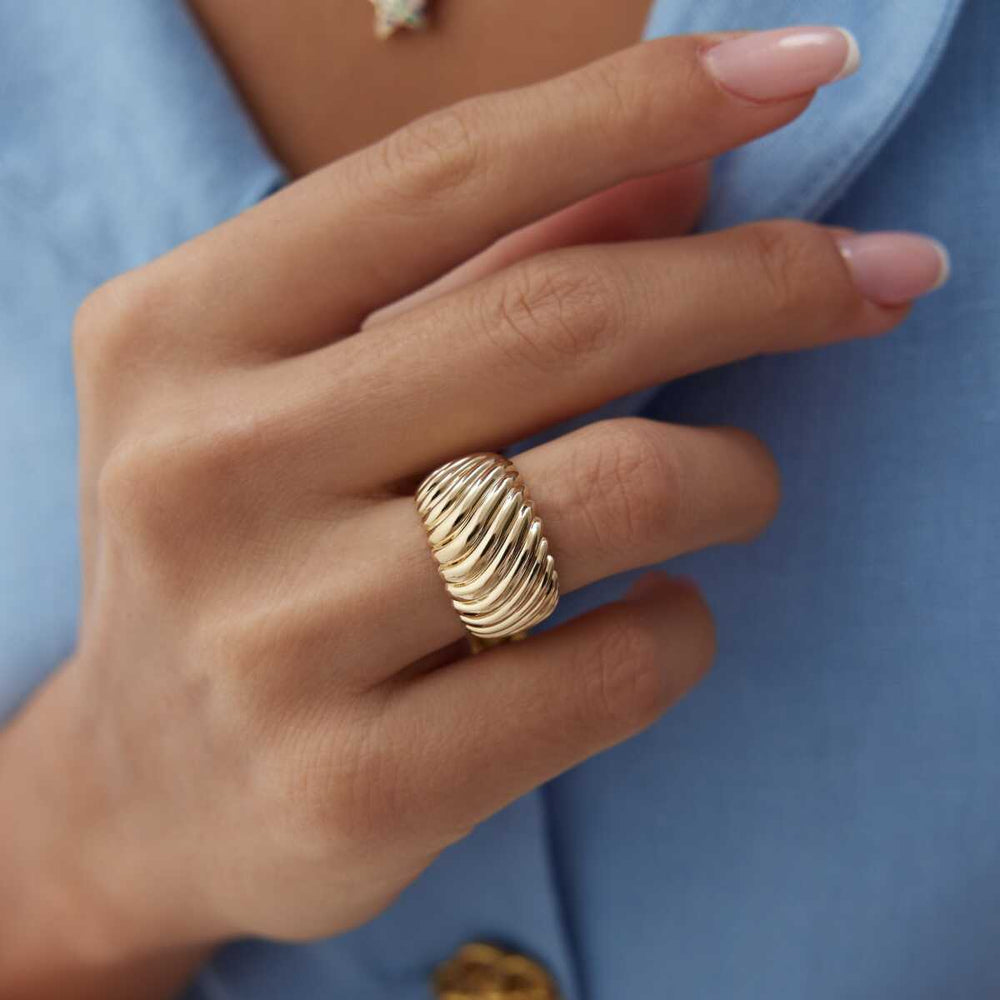 Croissant Ring 14k Gold - Solid 14k Gold Ring