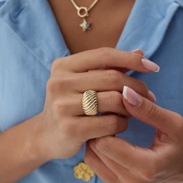 Croissant Ring 14k Gold - Solid 14k Gold Ring