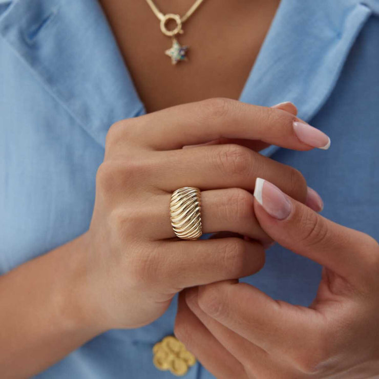 Croissant Ring 14k Gold - Solid 14k Gold Ring