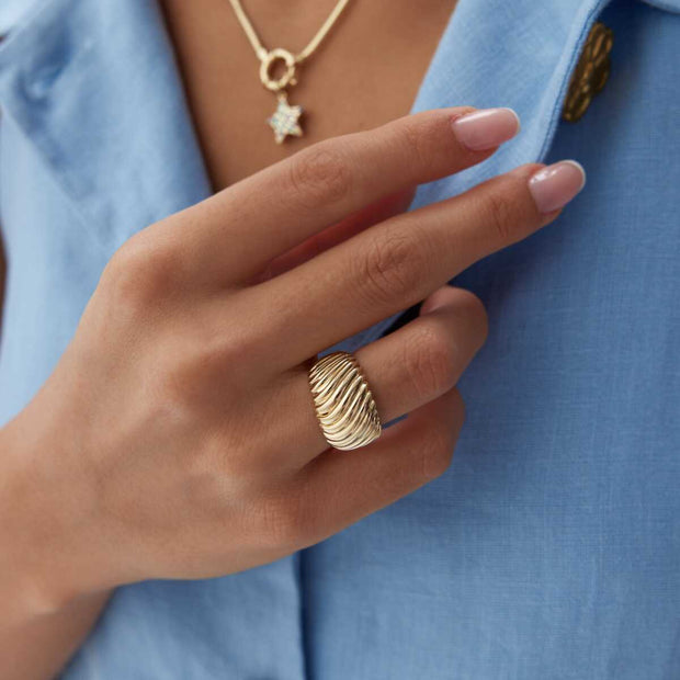 Croissant Ring 14k Gold - Solid 14k Gold Ring