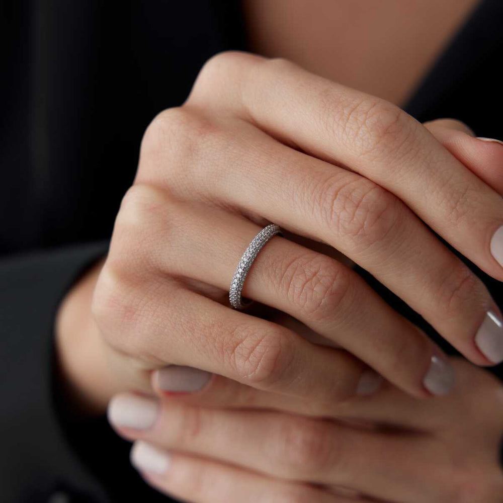 14K Gold Eternity Band Ring - Solid 14k Gold Ring