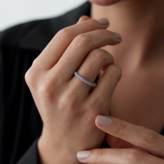 14K Gold Eternity Band Ring - Solid 14k Gold Ring