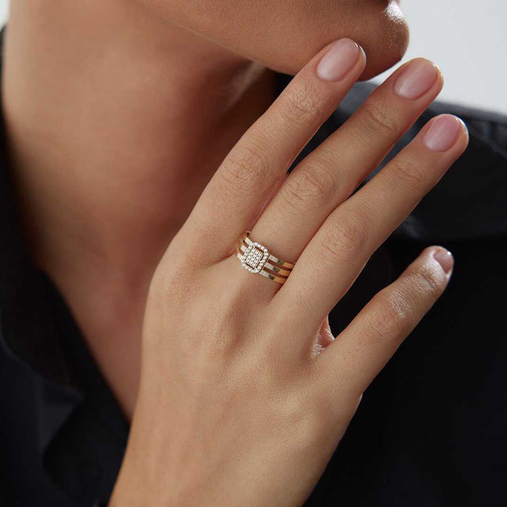 Daisy Mesh Ring - Solid 14k Gold Ring