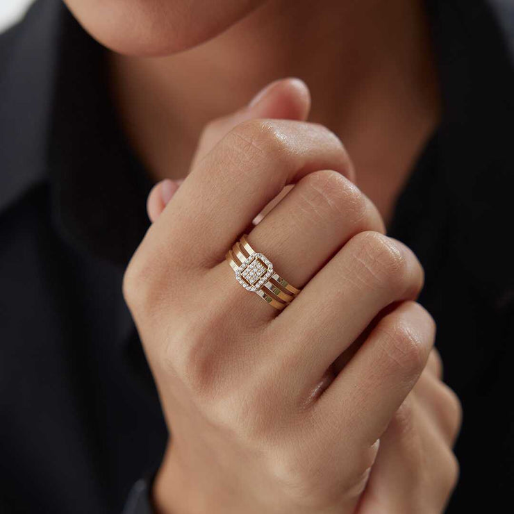 Daisy Mesh Ring - Solid 14k Gold Ring