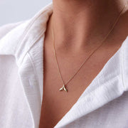14k Gold Fish Tail Necklace - Solid 14k Gold Necklace