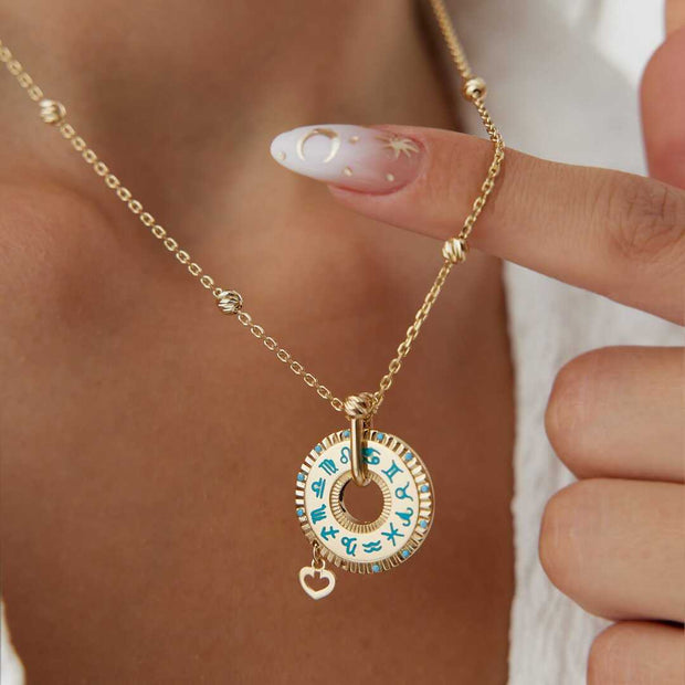 14k Gold Dorica Chain Zodiac Necklace - Solid 14k Gold Necklace