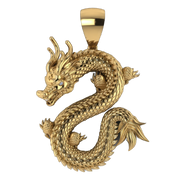 Dragon Pendant in Sterling Silver and Solid Gold