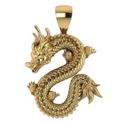 Solid Gold Dragon Pendant