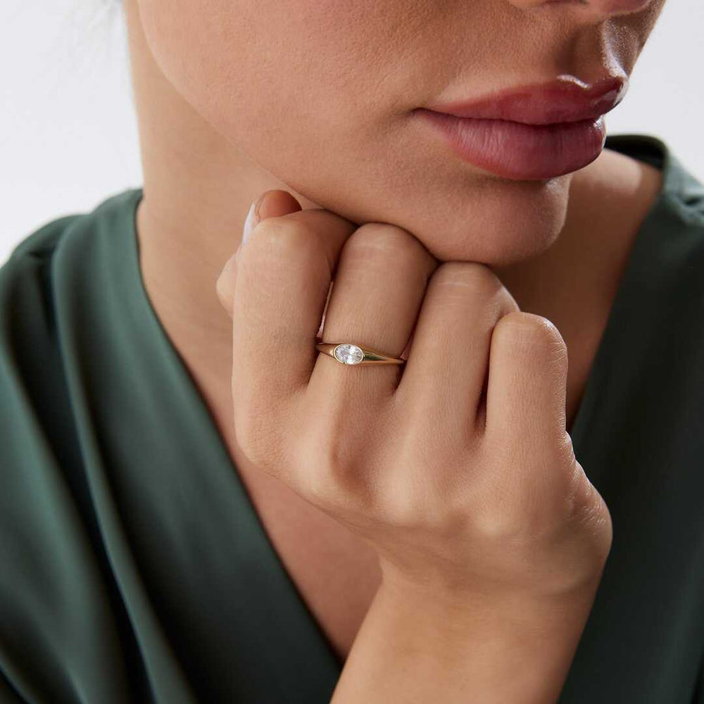 Solitaire Ring - Solid 14k Gold Ring
