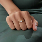 Solitaire Ring - Solid 14k Gold Ring