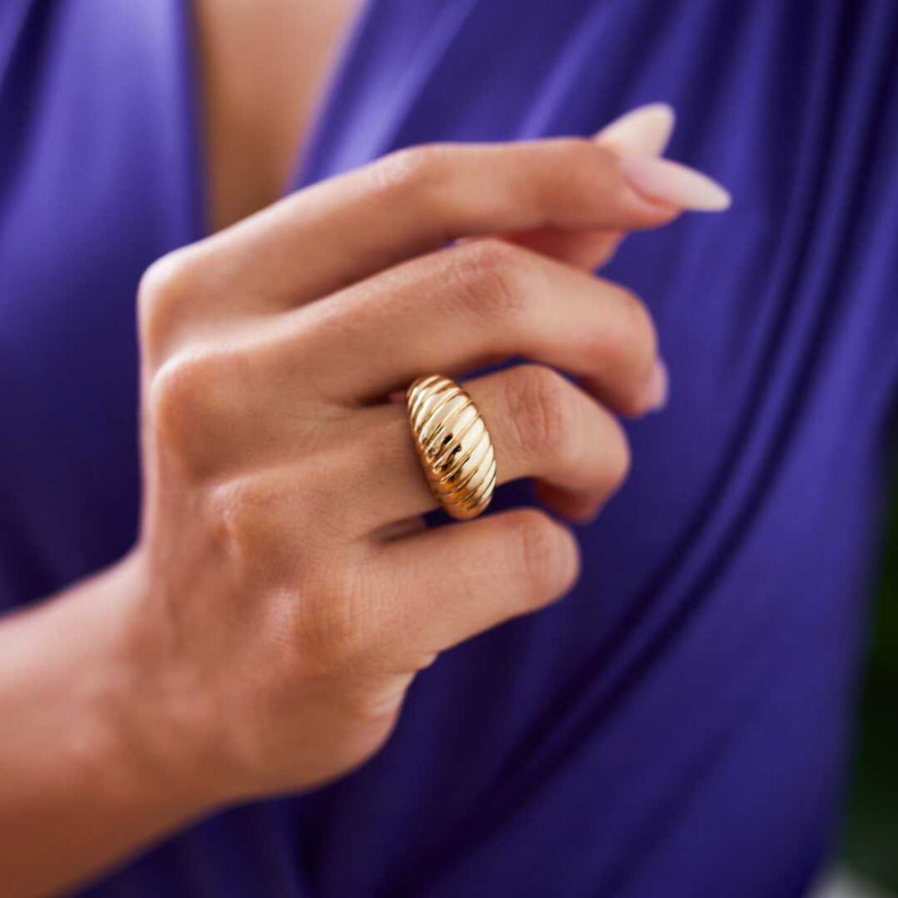 Croissant Ring 14k Gold - Solid 14k Gold Ring