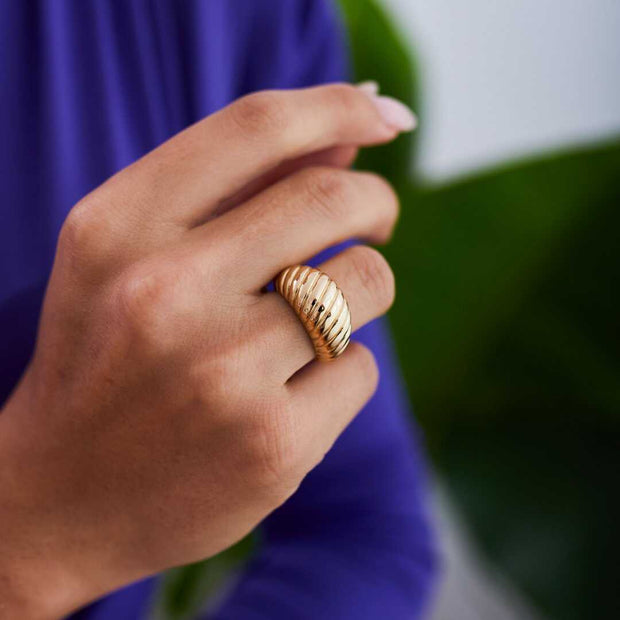 Croissant Ring 14k Gold - Solid 14k Gold Ring