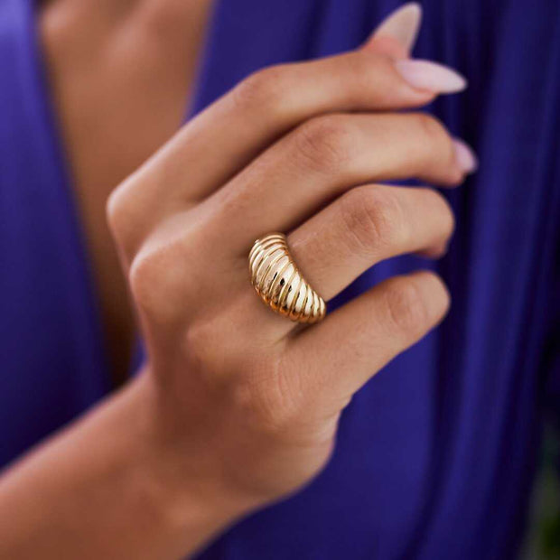 Croissant Ring 14k Gold - Solid 14k Gold Ring