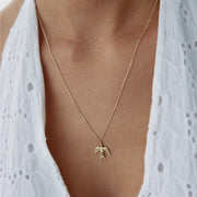 14k Gold Bird Necklace - Solid 14k Gold Necklace