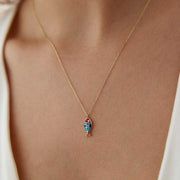 14k Gold 14k Gold Fish Pendant Necklace - Solid 14k Gold Necklace
